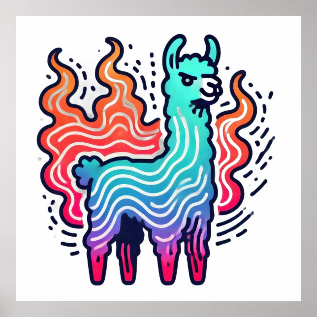 Poster Luminous Llama (Frente)