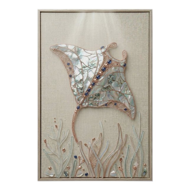 Pôster Luminous Manta Ray Wall Art (Frente)