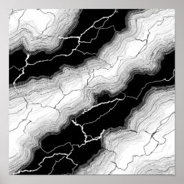 Poster Luminous Molten Flow Decoupage Template Line Art