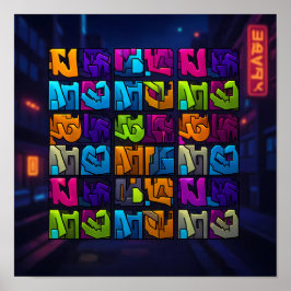 Poster Luminous Pop Art Graffiti Wall Decor Print