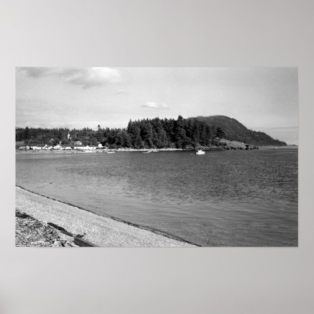 Poster Lummi Island, WA - View of Lago Bay Photograph (Frente)