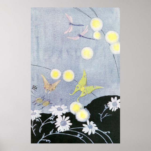 Poster Luna Moth Lit por Vagalumes brilhantes (Frente)