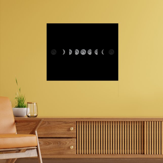 Poster Lunar Moon Fases Celestiais (Sala de Estar 2)