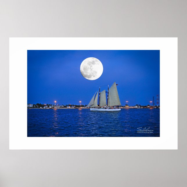 Poster Lunar Schooner — Key West, FL (Frente)