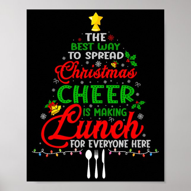 Poster Lunch Lady Christmas Xmas School Cafeteria Lunch L (Frente)