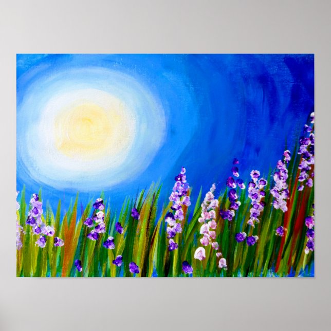 Poster Lupins in a Grassy meadow (Frente)