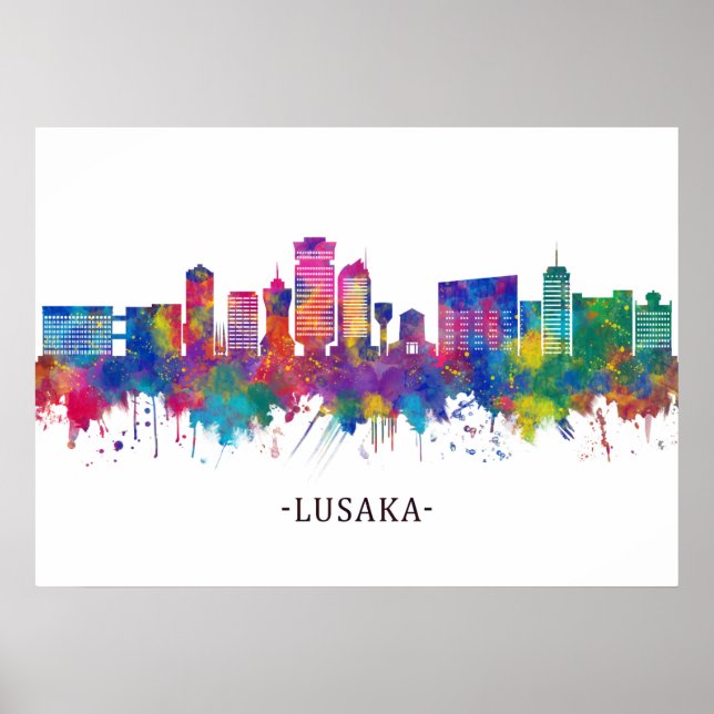 Poster Lusaka Zambia Skyline (Frente)