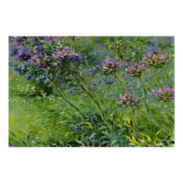 Pôster Lush e Vibrante Representação das Flores de Agapan