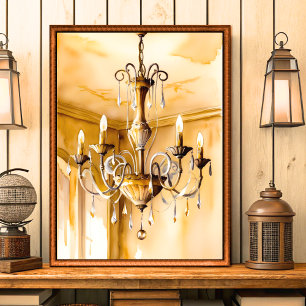 Poster Lustre Shabby Chic Antigo Arte de Parede