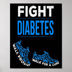 Poster Luta Contra A Diabetes Caminha Por Uma Faixa De Se