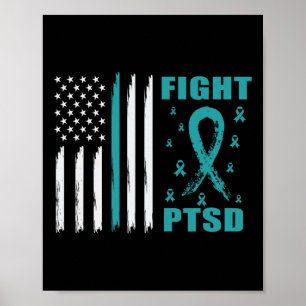 Poster Luta Contra A Faixa Teal E O Sinalizador De Ptsd