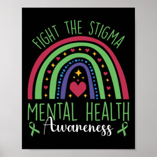 Poster Luta Contra A Saúde Mental Estigma, Sensibilização
