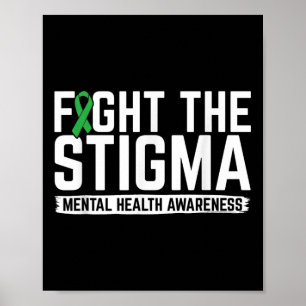 Poster Luta contra a saúde mental stigma Sensibilização p