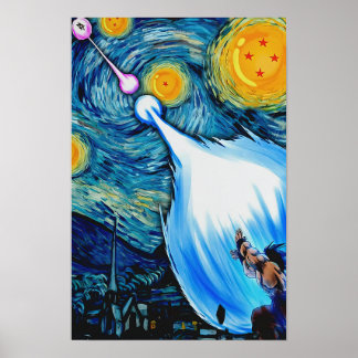 Poster Luta contra o estilo de petróleo no céu estrelado