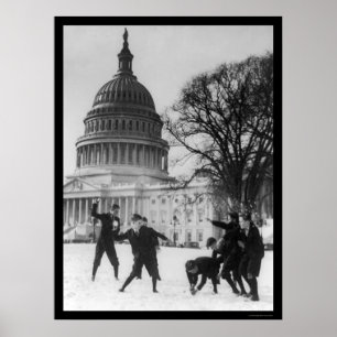 Pôster Luta da neve na capital Washington, C.C. 1925