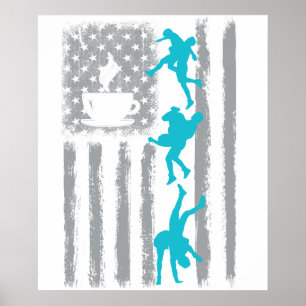 Poster luta de café - Bandeira americana vintage dos EUA
