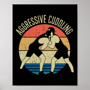 Poster Luta De Corte Agressiva - Luz De Vintagem Retroati