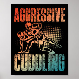 Poster Luta De Corte Agressiva - Luz De Vintagem Retroati