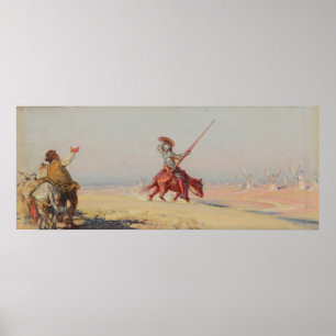 Pôster Luta de Don Quixote dos moinhos de vento