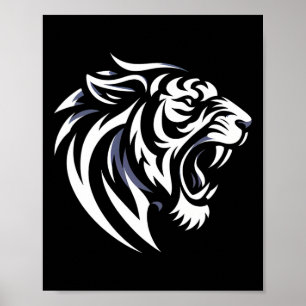 Poster Luta de Muay Thai Mma Tatuagem Rugido de Tigre Kic