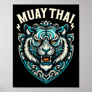 Poster Luta de Rua Muay Thai Tiger Boxe Tailandês Kickbox