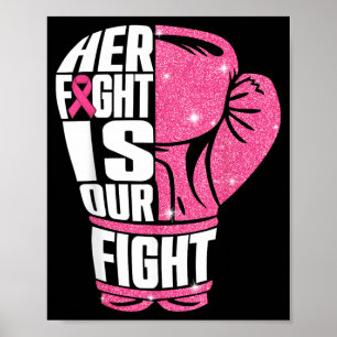 Poster Luta é Luta Boxe Conscientização sobre Câncer de M