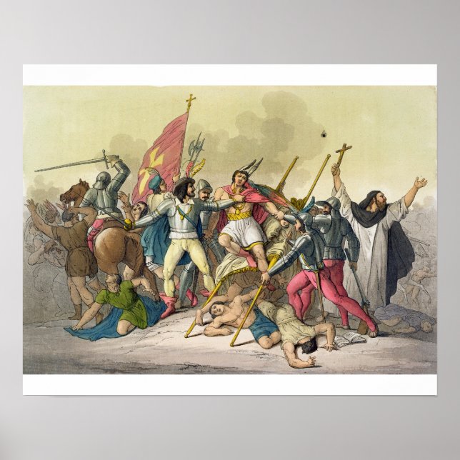 Pôster Luta entre índios locais e conquistadores (col (Frente)