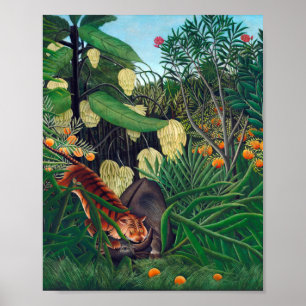 Poster Luta Entre Um Tigre E Um Buffalo Henri Rousseau