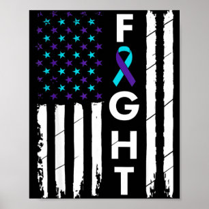 Poster Luta fita da bandeira americana prevenção conscien