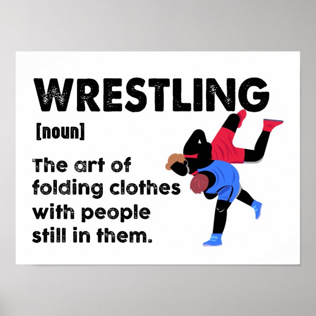 Poster Luta Funny Dictionary Definition Wrestler (Frente)
