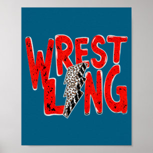 Poster Luta livre vintage mãe pai leopardo relâmpago