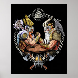 Poster Luta Norse Gods Odin Thor Arm