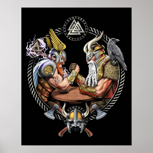 Poster Luta Norse Gods Odin Thor Arm (Frente)