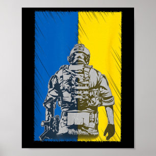 Poster Luta Pela Ucrânia - Soldado Ucraniano Em Defesa