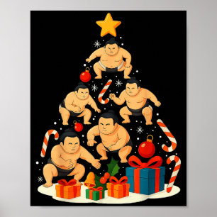 Poster Luta Sumô Lutador de Sumô Japonês Natal Tr