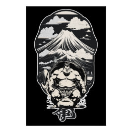 Pôster Luta tradicional de sumô japonês