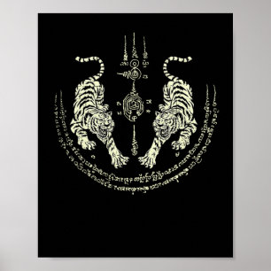Poster lutador de arte marcial Muay Thai Tigers Kickboxin
