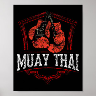 Poster lutador de artes marciais de Muay Thai hobby de bo