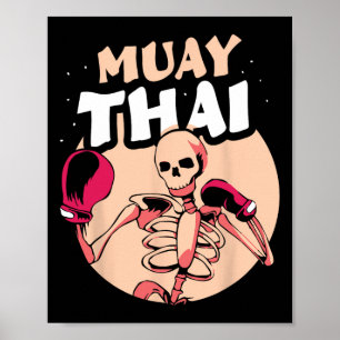 Poster Lutador de Boxe Hobby de Artes Marciais Muay Thai