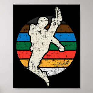 Poster lutador de caratê taekwondo retrô vintage arte mar