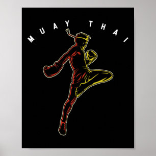 Poster lutador de esportes Muay Thai Mma Boxe Tailândia M