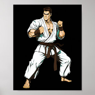 Poster Lutador de Karate Kyokushin - Artes Marciais Japon