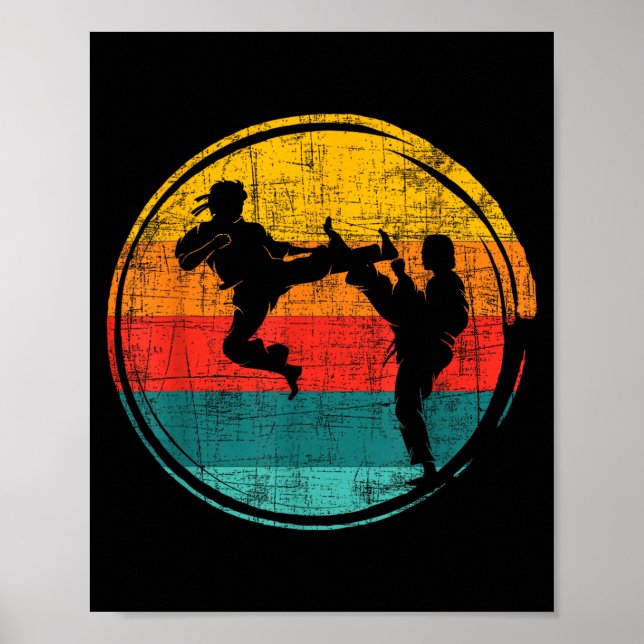 Poster Lutador de Karatê Retrô - Autodefesa de Combate de (Frente)