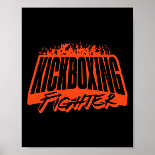 Poster Lutador de Kickboxing, Treinamento, Roupas Esporti