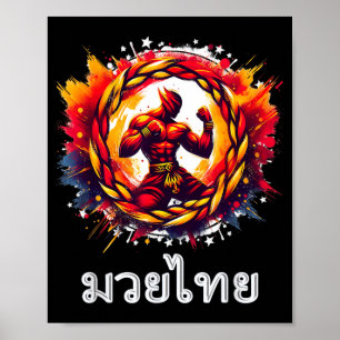 Poster lutador de Muay Thai Arte das Oito Membros MMA Tha