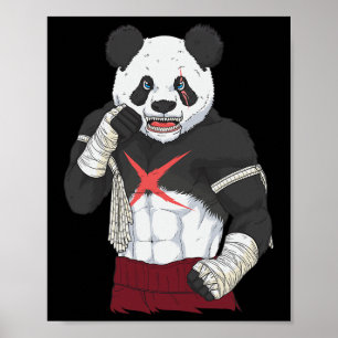 Poster lutador de Muay Thai Panda Kickboxing _1