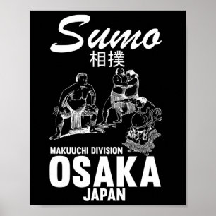 Poster Lutador de Sumô Humorístico Judô Osaka Japão Lutad