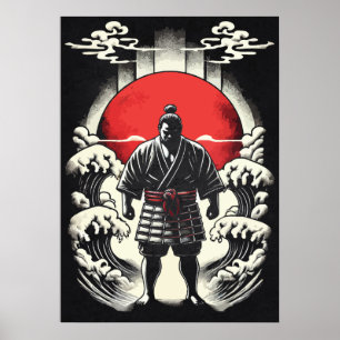 Poster Lutador de Sumô na Lua Vermelha, Tatuagem de Anime