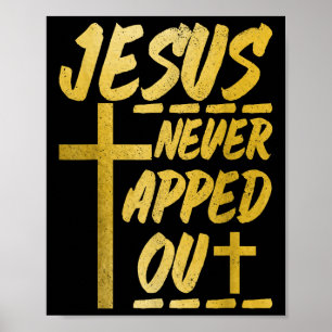 Poster Lutador de Wrestling MMA Cristão Jesus Nunca Desis