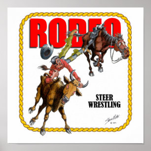 Poster Lutador do boi do rodeio